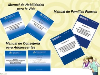 Manual de Habilidades
para la Vida
Manual de Familias Fuertes
Manual de Consejería
para Adolescentes
 