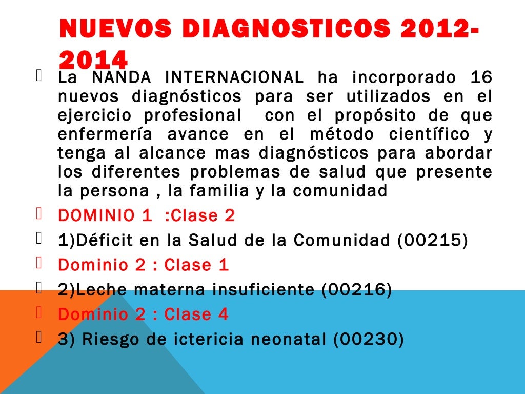 Avances en la taxonomia nanda ,noc , nic