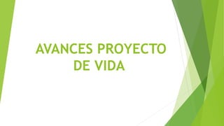 AVANCES PROYECTO
DE VIDA
 