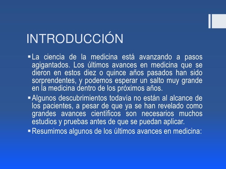 Avances tecnológicos en medicina Avances tecnológicos en medicina