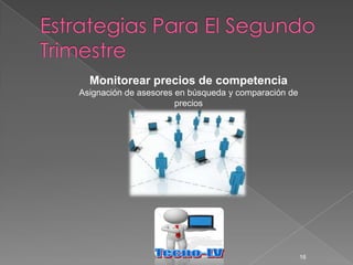 Monitorear precios de competencia
Asignación de asesores en búsqueda y comparación de
                       precios




                                                      16
 