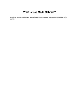 Understanding Android God Mode Malware: Threats and Protection in India ...