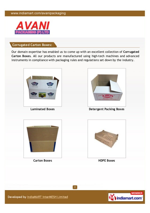 Avani Packaging Pvt. Ltd., Ahmedabad, Packing Boxes