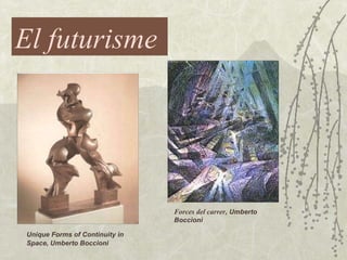 Unique Forms of Continuity in Space ,  Umberto Boccioni El futurisme Forces del carrer,  Umberto Boccioni 