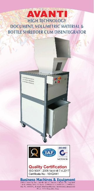 AVANTI BS 300 Pharmaceutical Waste Material Shredder Machines