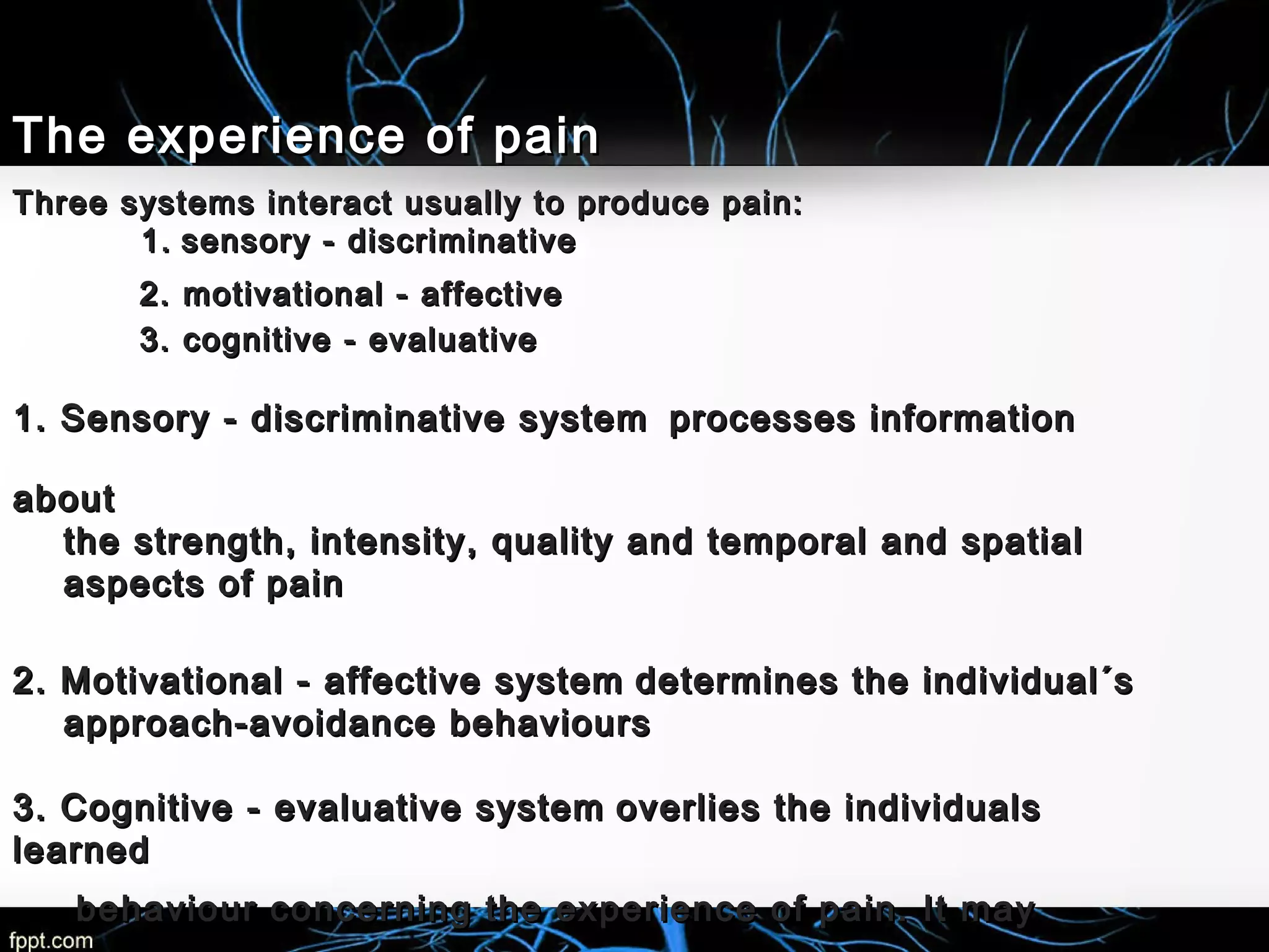 Pain perception and theories of pain | PPT