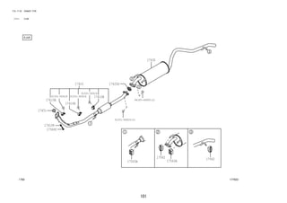 94185-60800(2) 
17563A 17563A 
101 
FIG.17-02 EXHAUST PIPE 
(1111- )EJVE 
17410 
91551-80618 
17410E 
91551-80618 91551-80618 
17410E 
17410E 
17451 
17410K 
17420X 
17430 
17562 17562 
17569C 
91551-80820(2) 
1702 177423 
 
