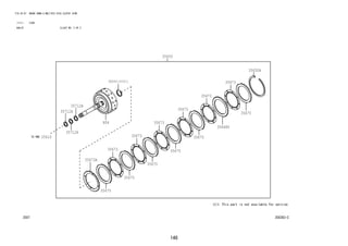 146 
FIG.35-07 BRAKE BAND & MULTIPLE DISC CLUTCH (ATM) 
(1111- )E4AT 
A4Q-D1 ILLUST NO. 2 OF 2 
358383-C 
35648D 
35650 
35673 
35673 
35673 
35673 
35673 
35673 
35673A 
35675 
35675 
35675 
35675 
35675 
35650H 
35675 
35712A 
35712A 
35712A 
90045-20311 
N04 
35610 
N04 
 