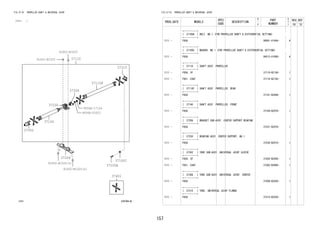157 
FIG.37-01 PROPELLER SHAFT & UNIVERSAL JOINT 
(1111- ) 
91652-B1025 
37110 
37110F 
9004A-17126 
9004A-20021 
37306 
37315 
37206 37100C 
37100A 
37302 
91652-B1025 
37230 
37140 
91652-B1025(2) 
91652-B1025(2) 
37401 
3701 370795-B 
FIG.37-01 PROPELLER SHAFT & UNIVERSAL JOINT 
PROD_DATE MODELS 
SPEC 
CODE 
DESCRIPTION 
R 
/ 
P 
PART 
NUMBER 
O 
Y 
T 
REV_REF 
FR TO 
+----------+ 
| 37100A | BOLT, NO.1 (FOR PROPELLER SHAFT & DIFFERENTIAL SETTING) 
+----------+ 
1111 - F65# 90041-01494- 4 
+----------+ 
| 37100C | WASHER, NO.1 (FOR PROPELLER SHAFT & DIFFERENTIAL SETTING) 
+----------+ 
1111 - F65# 94512-01000- 4 
+----------+ 
| 37110 | SHAFT ASSY, PROPELLER 
+----------+ 
1111 - F65#..5F 37110-BZ140- 1 
1111 - F651..E4AT 37110-BZ150- 1 
+----------+ 
| 37110F | SHAFT ASSY, PROPELLER, REAR 
+----------+ 
1111 - F65# 37101-BZ040- 1 
+----------+ 
| 37140 | SHAFT ASSY, PROPELLER, FRONT 
+----------+ 
1111 - F65# 37104-BZ070- 1 
+----------+ 
| 37206 | BRACKET SUB-ASSY, CENTER SUPPORT BEARING 
+----------+ 
1111 - F65# 37231-BZ070- 1 
+----------+ 
| 37230 | BEARING ASSY, CENTER SUPPORT, NO.1 
+----------+ 
1111 - F65# 37230-BZ010- 1 
+----------+ 
| 37302 | YOKE SUB-ASSY, UNIVERSAL JOINT SLEEVE 
+----------+ 
1111 - F65#..5F 37302-BZ050- 1 
1111 - F651..E4AT 37302-BZ060- 1 
+----------+ 
| 37306 | YOKE SUB-ASSY, UNIVERSAL JOINT, CENTER 
+----------+ 
1111 - F65# 37306-BZ030- 1 
+----------+ 
| 37315 | YOKE, UNIVERSAL JOINT FLANGE 
+----------+ 
1111 - F65# 37315-BZ030- 1 
 