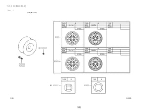 165 
FIG.41-03 DISC WHEEL & WHEEL CAP 
(1111- ) 
ILLUST NO. 2 OF 2 
42601 
42601A 
42601C 
42601C 
42611G 
42611J 
42603 
4103 413596 
 