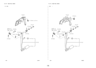 175 
FIG.47-01 BRAKE PEDAL & BRACKET 
―　―　―　―　―　―　―　―　―　―　―　―　―　―　―　―　―　―　―　―　―　―　―　―　―　―　―　―　―　―　―　―　―　― 
(1111-1305) 
REFER TO 
FIG 
47-03 
(PNC 44610) 
9004A-11219(2) 
47101 
47124 
47101B 
47101A 
47101B 
47131 
47121 
47264A 
47264C 
55106 
90041-79052 
4701 477967 
FIG.47-01 BRAKE PEDAL & BRACKET 
(1305- ) 
479018 
REFER TO 
FIG 
47-03 
(PNC 44610) 
47101 
47101G 
47124 
47101B 
47101A 
47101B 
47131 
47121 
47264A 
47264C 
55106 
90041-79052 
 