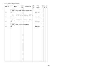 186 
FIG.48-02 FRONT AXLE ARM & STEERING KNUCKLE 
PROD_DATE MODELS 
SPEC 
CODE 
DESCRIPTION 
R 
/ 
P 
PART 
NUMBER 
O 
Y 
T 
REV_REF 
FR TO 
+----------+ 
| 48069C | NUT(FOR FRONT SUSPENSION LOWER ARM NO.1 L 
+----------+ H) 
1111 - F65# 90041-70367- 1 
+----------+ 
| 48069D | BOLT(FOR FRONT SUSPENSION LOWER ARM NO.1 LH) 
+----------+ 
1111 - F65# 90041-01659- 1 
+----------+ 
| 48069H | BOLT(FOR FRONT SUSPENSION LOWER ARM NO.2 LH) 
+----------+ 
1111 - F65# 90041-05450- 1 
+----------+ 
| 48654B | WASHER, PLATE(FOR LOWER ARM BUSH) 
+----------+ 
1111 - F65# 9004A-20020- 4 
 