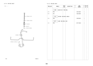 194 
FIG.51-53 SPARE WHEEL CARRIER 
(1111- ) 
51900 
9004A-10121 
9004A-20058 
51914 
64777 
9004A-11249(2) 
96160-00800 
5153 512362-A 
FIG.51-53 SPARE WHEEL CARRIER 
PROD_DATE MODELS 
SPEC 
CODE 
DESCRIPTION 
R 
/ 
P 
PART 
NUMBER 
O 
Y 
T 
REV_REF 
FR TO 
+----------+ 
| 51900 | CARRIER ASSY, SPARE WHEEL 
+----------+ 
1111 - F650 51903-BZ051- 1 
1111 - F651 51903-BZ061- 1 
+----------+ 
| 51914 | RETAINER, SPARE WHEEL CARRIER 
+----------+ 
1111 - F65# 51909-BZ031- 1 
+----------+ 
| 64777 | CLAMP, SPARE WHEEL COVER 
+----------+ 
1111 - F65# 64777-BZ010- 1 
 