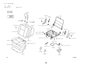 71956B 
71671A 
71651S 
9004A-46143 
71940A 
71956B 
71833D 
72637A 
71650B 
84139-B1010 
91551-80820(2) 
90041-19701(2) 
90044-63270 
96160-00800 
90041-19701(2) 
71621A 71485B 
264 
FIG.71-51 SEAT & SEAT TRACK 
(1111- )F650..STD 
RR NO.1 SEAT (RH) ILLUST NO. 1 OF 2 
71485B 
71017 
96160-00800 
96160-00800 
9004A-16071 
72695A 72670B 
72694 
9004A-46143 
71075D 
71077S 
71611A 
71878A 
79011 
9004A-15022 
91551-80820(2) 
84139-B1010 
7151 717484-B 
 