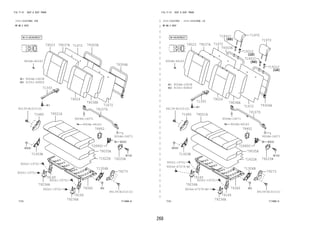 268 
FIG.71-51 SEAT & SEAT TRACK 
―　―　―　―　―　―　―　―　―　―　―　―　―　―　―　―　―　―　―　―　―　―　―　―　―　―　―　―　―　―　―　―　―　― 
(1111-1312)F650..STD 
RR NO.2 SEAT 
9004A-46143 
9004A-16038 
91551-80820 
79023 79037A 
71393 
84139-B1010(2) 
71485 
79303A 
79038A 
71672 
79107D 
71672 
79024 
9004A-16071 
9004A-46143 
79952 
72680C 
79035A 
71622A 
79304A 
9004A-16071 
79225B 
79021A 
79165 
90041-19701 
71303B 
90041-19701 
79236A 
79360 
79166 
79236A 
79273 
84139-B1010(2) 
90041-19701 
90041-19701 
71304B 
7151 717488-A 
FIG.71-51 SEAT & SEAT TRACK 
(1111-1312)F651 ; (1111-1312)F650..LO 
RR NO.2 SEAT 
71931C 
71672 
79303A 
79038A 
71393 79024 
9004A-16071 
71970 
71931C 
71931C 
71672 
9004A-46143 
79360 
79166 
79023 79037A 
79021A 
79165 90041-19701 
71970 
71931C 
79304A 
9004A-16071 
9004A-46143 
9004A-16038 
91551-80820 
84139-B1010(2) 
71485 
71303B 
90041-19701 
79107D 
79952 
72680C 
79035A 
71622A 
71304B 
79225B 
90044-67579-B0 
79236A 
79236A 
79273 
90044-67579-B0 
84139-B1010(2) 
7151 717489-C 
 
