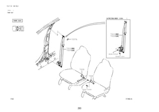 283 
FIG.71-52 SEAT BELT 
(1111- ) 
FRONT SEAT 
717493-A 
73230 
73237A 
73240 
90041-20264 
73210 
73220 
90041-20264 
90041-67029 
9004A-11057 
73210 
73220 
 