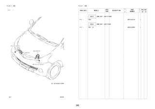345 
FIG.86-11 HORN 
(1111- ) 
90119-08C83 
86520 
90119-08C83 
86510 
8611 864709 
FIG.86-11 HORN 
PROD_DATE MODELS 
SPEC 
CODE 
DESCRIPTION 
R 
/ 
P 
PART 
NUMBER 
O 
Y 
T 
REV_REF 
FR TO 
+----------+ 
| 86510 | HORN ASSY, HIGH PITCHED 
+----------+ 
1111 - F65# 86510-BZ130- 1 
+----------+ 
| 86520 | HORN ASSY, LOW PITCHED 
+----------+ 
1111 - F651..LO 86520-BZ090- 1 
 