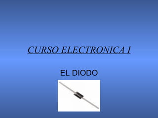 CURSO ELECTRONICA I EL DIODO 
