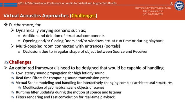 Immersive audio rendering for interactive complex virtual architectural ...
