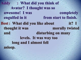 Conversation in English practise about Avatar.pptx