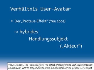Avatare - mediale Artikulationen, interaktive Aktanten, hybride Akteure