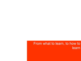 From what to learn, to how to learn 