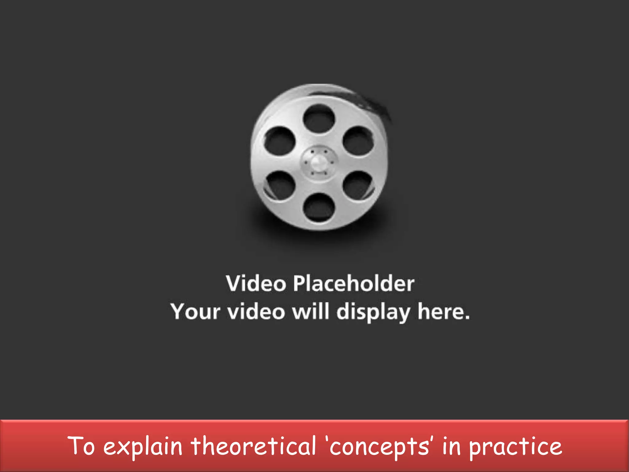 To explain theoretical „concepts‟ in practice
 