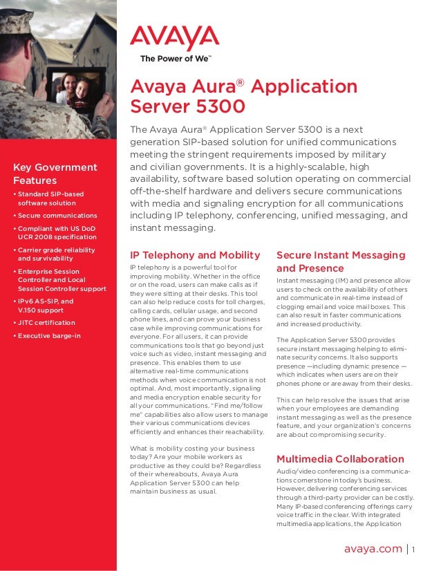 Avaya aura application server 5300