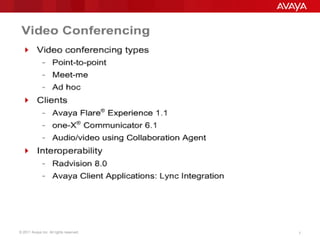 © 2011 Avaya Inc. All rights reserved. 7
 