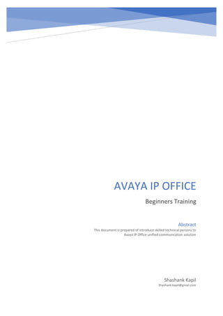 Avaya ip office beginners training