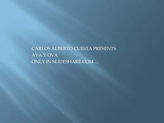 CARLOS ALBERTO CUESTA PRESENTS
AVA Y OVA
ONLY IN SLIDESHARE.COM….
 