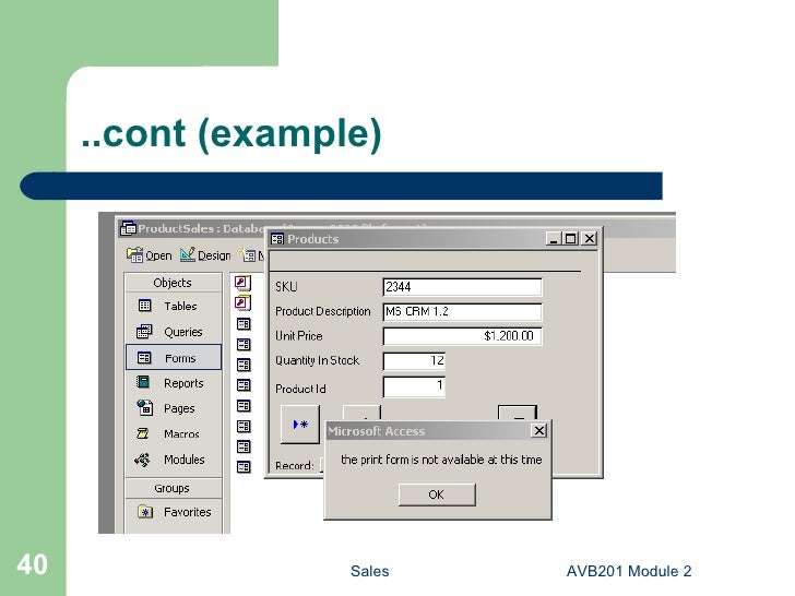 AVB201.2 Microsoft Access VBA Module 2