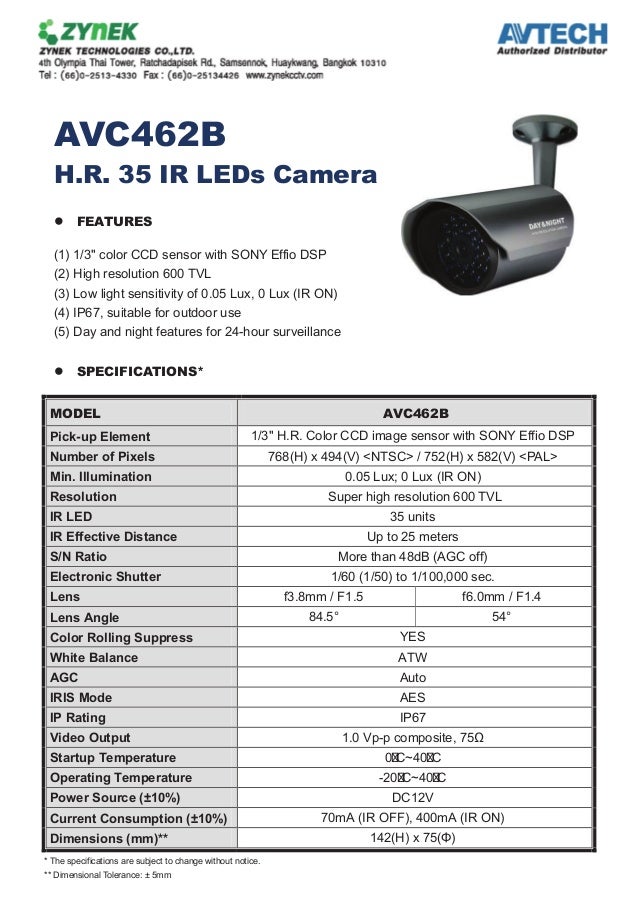 Avc462 B Spec