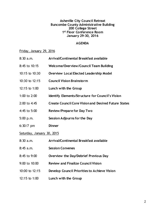 retreat agenda template