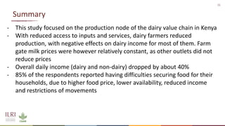 Effects of COVID-19 on dairy sector in Kenya 