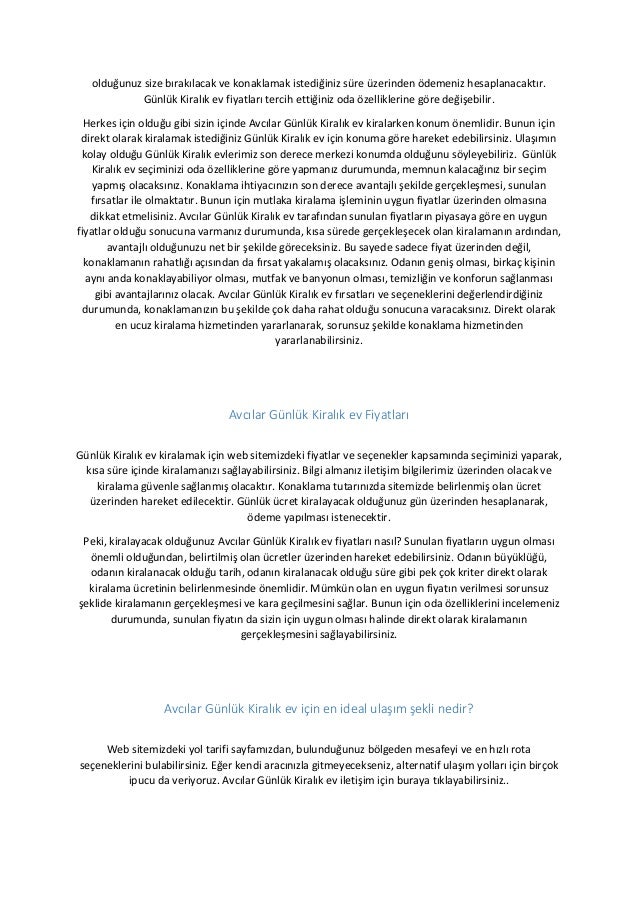 Avcilar gunlukkiralikev