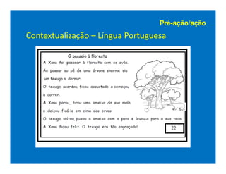 Pré-ação/ação
Contextualização – Língua Portuguesa
 