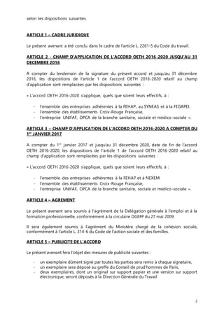 2
selon les dispositions suivantes.
ARTICLE 1 – CADRE JURIDIQUE
Le présent avenant a été conclu dans le cadre de l’article...