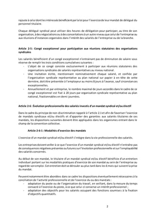 2
rajoute à celui dontlesintéressésbénéficientparlaloi pour l’exercicede leurmandat de délégué du
personnel titulaire.
Cha...