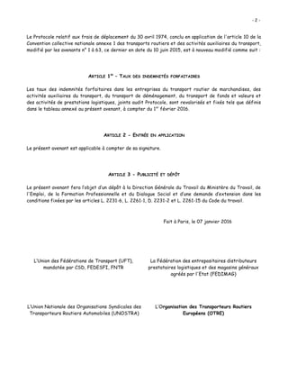 - 2 -
Le Protocole relatif aux frais de déplacement du 30 avril 1974, conclu en application de l'article 10 de la
Conventi...