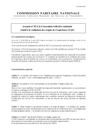 19 octobre 2016
COMMISSION PARITAIRE NATIONALE
C o n v e n t io n C o lle c t i v e N a t io n a le d e s S e r v ic e s d...