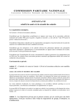 22 mars 2017
COMMISSION PARITAIRE NATIONALE
C o n v e n t io n C o lle c t i v e N a t io n a le d e s S e r v ic e s d e ...