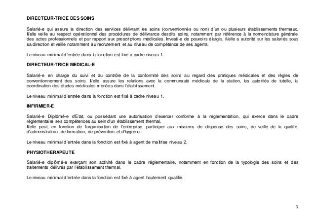 Avenant De Classification Des Emplois Sur Le Thermalisme