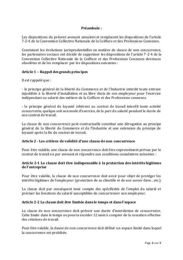Clause de non concurrence dissertation