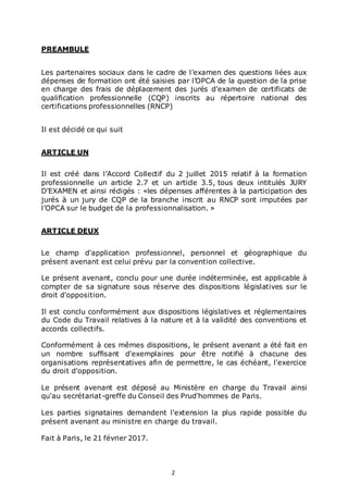 2
PREAMBULE
Les partenaires sociaux dans le cadre de l’examen des questions liées aux
dépenses de formation ont été saisie...