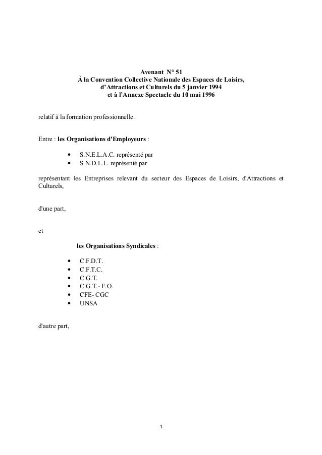 Idcc 1790 Avenant A La Ccn Des Espaces De Loisirs D Attraction Et Cul