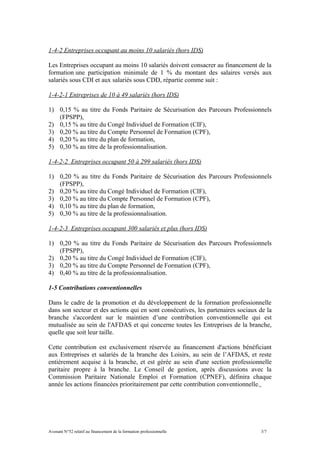 1-4-2 Entreprises occupant au moins 10 salariés (hors IDS)
Les Entreprises occupant au moins 10 salariés doivent consacrer...