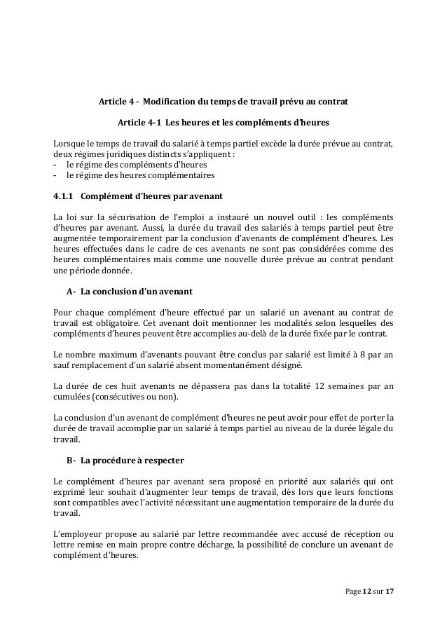 lettre demande augmentation temps partiel