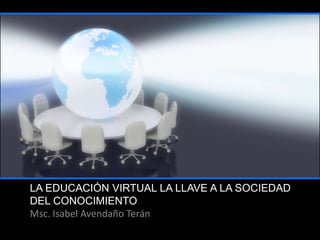 LA EDUCACIÓN VIRTUAL LA LLAVE A LA SOCIEDAD
DEL CONOCIMIENTO
Msc. Isabel Avendaño Terán
 