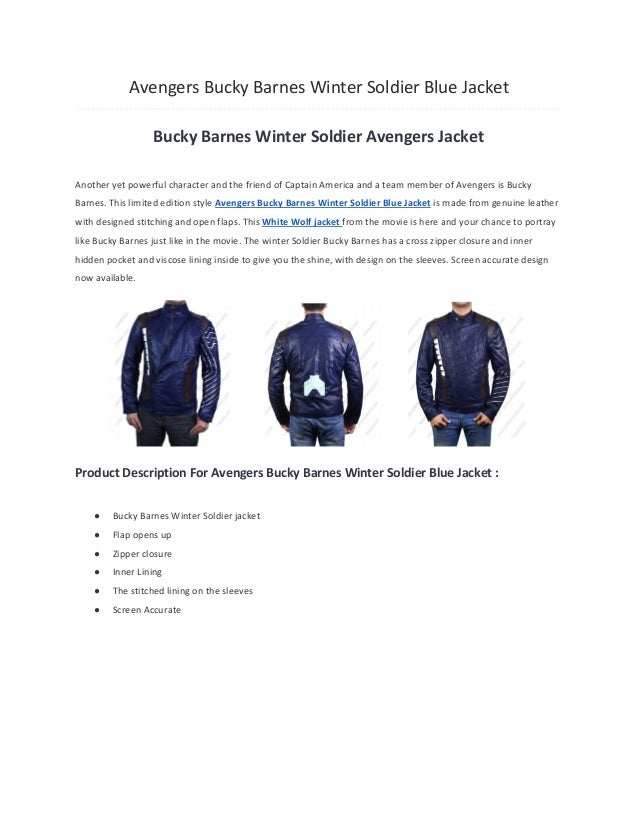Avengers Bucky Barnes Winter Soldier Blue Jacket